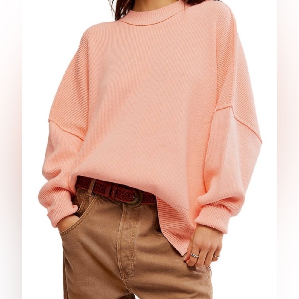 NWT! Free People! 'The Easy Strest Tunic' in 'Pale Rosette' Sz 'XS' oversized!